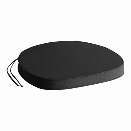 Canvas Tie Back Cross Back Chair and Bar Stool Seat Cushion in Black Linen