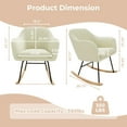 thumbnail image 2 of Ataucjin Nursery Rocking Chair, Upholstered Chenille Glider Rocker Chair, Modern Armchair With Wood Legs, Indoor Comfy Accent Chair Nursing Chairs Holds Up to 350 LBS for Living Room, Bedroom, 2 of 7