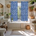 thumbnail image 5 of Blue Geometric Kitchen Curtains 63 Inch Length, Checkered Modern Abstract Art Tiers Curtains for Living Room Berdoom Bathroom, Light Filtering Drapes Rod Pocket Window Treatment 2 Panels 42"Wx63"L, 5 of 9