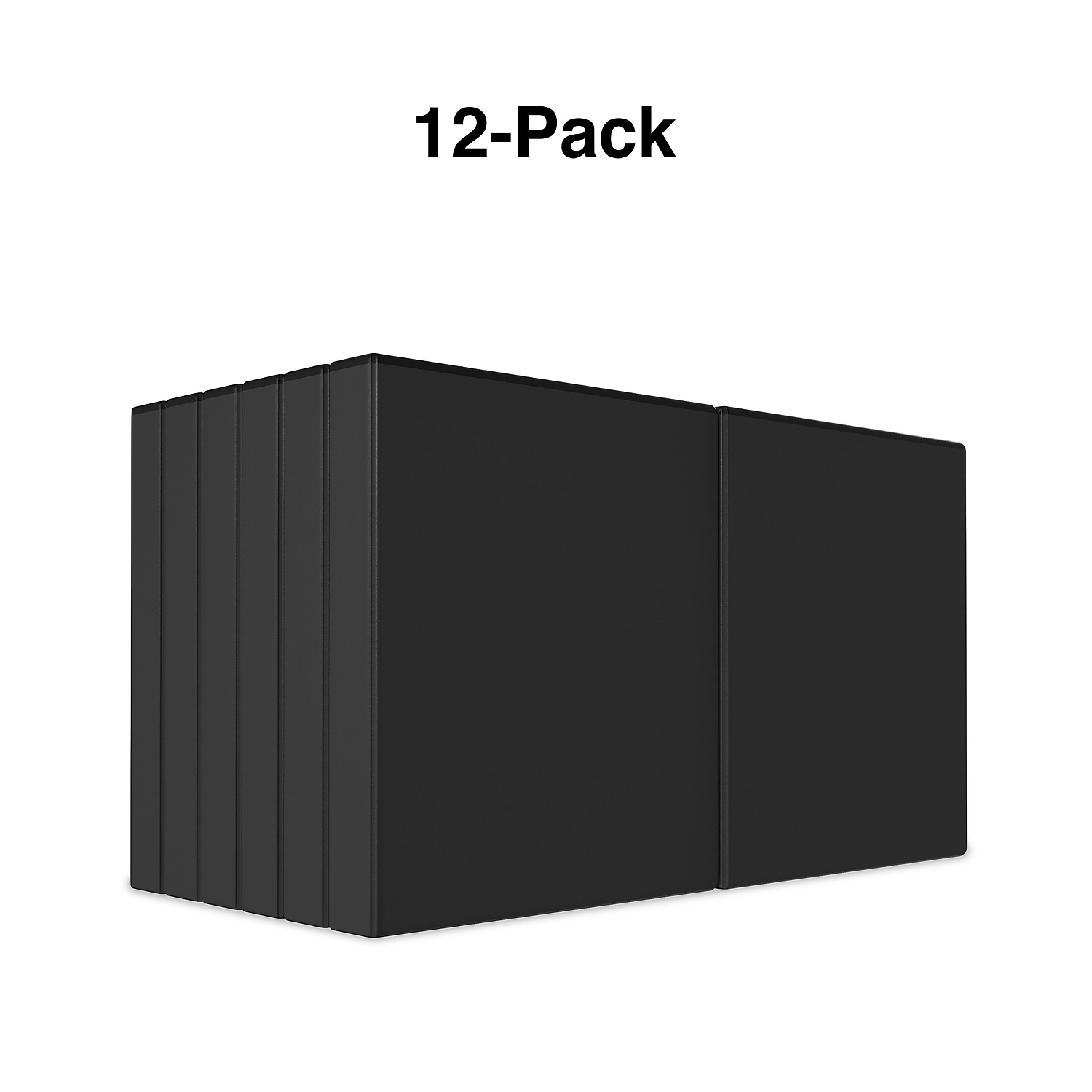 Staples 1" Simply View Binders with Round Rings Black 12/Pack 23733/21685
