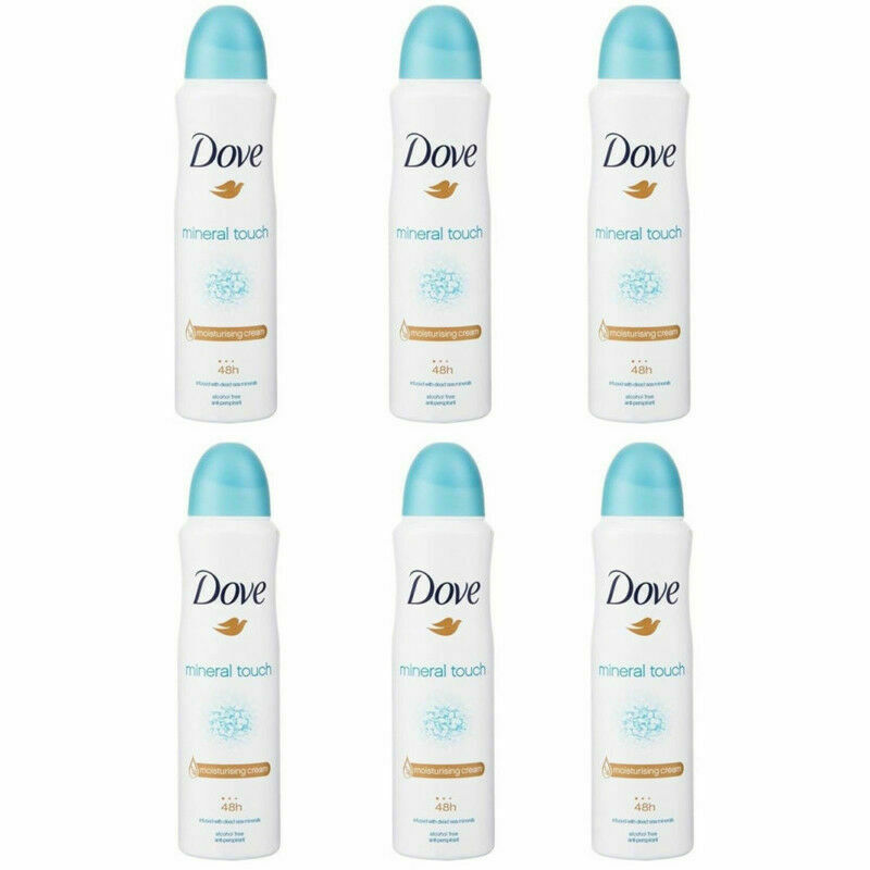 6 Dove Antiperspirant Deodorant Spray Mineral Touch Dead Sea Minerals