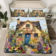 thumbnail image 2 of Homewish Rustic Lodge Cabin Full Size Sheets, Farmhouse Flower Plant Bed Sheets, Countryside Theme Sheet Sets, Luxury Bedroom Decor, 4 Pieces, 2 of 7