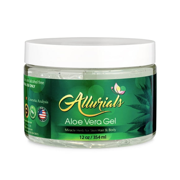 Gel de aloe vera Allurials 100% puro y orgánico, 355 ml