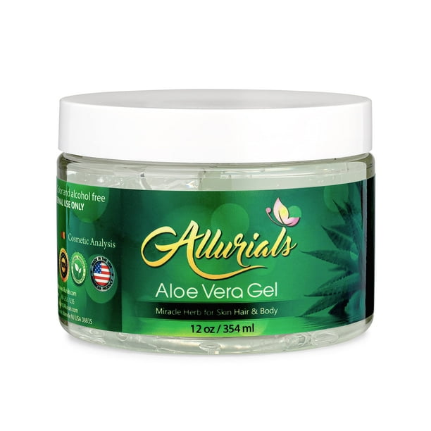 Gel de aloe vera Allurials 100% puro y orgánico, 355 ml