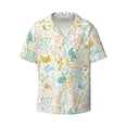thumbnail image 2 of Lsque Funny Chicken print Men's Cuban Collar Short Sleeve Shirt Summer Beachwear Casual Button Down Fashionable Vacation Leisure Shirt-Medium, 2 of 7