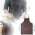 thumbnail image 2 of Tablier en Coton - Résistant à l'Huile, Design Rayé pour Cuisine, Demi-Tablier pour Hommes dans les Cafés et les Femmes, Sangle de Cou Réglable et Attaches à la Taille, en Coton, 2 of 6