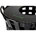 thumbnail image 2 of Alpine Industries 38 Gal. Black Metal Slatted Outdoor Commercial Trash Can Receptacle, 2 of 13
