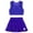Royal Blue, variant on YIZYIF Kids Girls Shiny Metallic Crop Top with A-Line Pleated Skirt Set Dance Stage Performance Set Dancewear