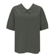 thumbnail image 3 of Womens Linen Tops Gauze Shirts For Women Peasant Blouse Oversized Linen Shirts For Women Lightweight Linen Blouses For Women Loose Fit Tee Shirt Women Womens Gauze Tops JN L, 3 of 7