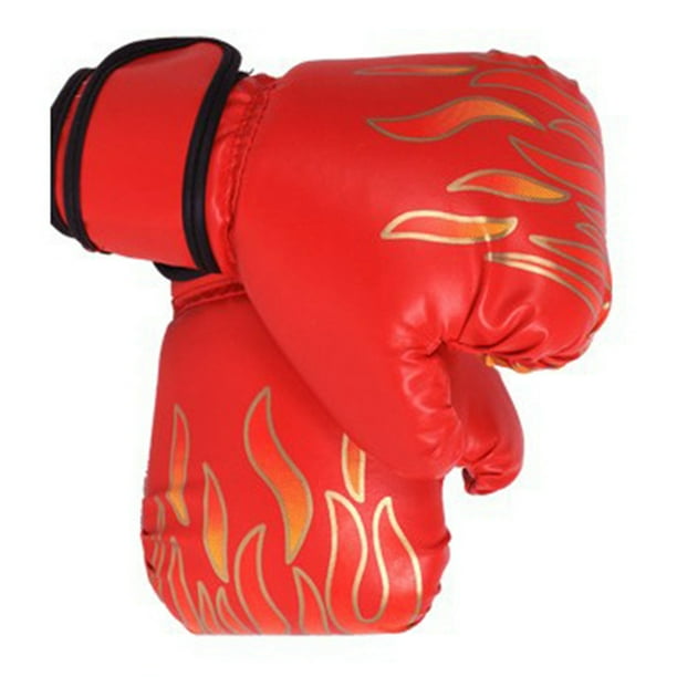 Guantes de entrenamiento de boxeo para jóvenes de lucha profesional Guantes de saco de boxeo de PU gruesos Rojo NikouMX Deportes