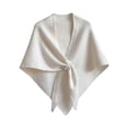 thumbnail image 2 of Chal para mujer, acogedor, regalo, suave, para uso diario, con bucle, bufanda triangular de punto Blanco, 2 of 9
