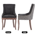 thumbnail image 3 of DONICK Vintage Fabric Upholstered Dining Chairs,Solid Wood Kitchen Dining Room Chairs with Nailheads Solid Wood Legs (Black,Set of 4), 3 of 9