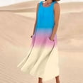 thumbnail image 2 of FAIWAD Robes d'Été Grande Taille pour Femmes 2024 Sans Manches Décontractées Robe Maxi Dégradé Boho Plage Robe Débardeur, 2 of 5