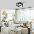 thumbnail image 2 of LOHASLED 2-Light Flush Mount Ceiling Light Fixture with Black Shade,Cage Ceiling Light,11.5*11.5*5.91&nbsp;inches Suitable for Living Room Dining Room Bedroom, 2 of 4