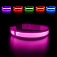 thumbnail image 5 of Rechargeable and Waterproof Dog Light Up Collar, LED Safety Dog Collar with Adjustable Belt for (Pink, M), 5 of 5