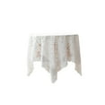 thumbnail image 4 of White Square Tablecloth with Fringe, Washable Polyester Fabric for Dining, Parties, and Everyday Use, 35.4x35.4 Inches in White, 4 of 9