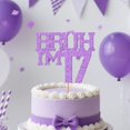 thumbnail image 1 of Cake Topper Sacguguber Purple Glitter Brush I'm 17 Birthday, 1 of 7