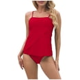 thumbnail image 1 of Rinsvye Women High Waisted Bikini athletic Bathing Suits for Women Push Up Two Piece Swimsuits with Padding Swimsuits Vintage Swimsuit Two Piece Retro Ruched Low Waist Solid Bikini Set, 1 of 8
