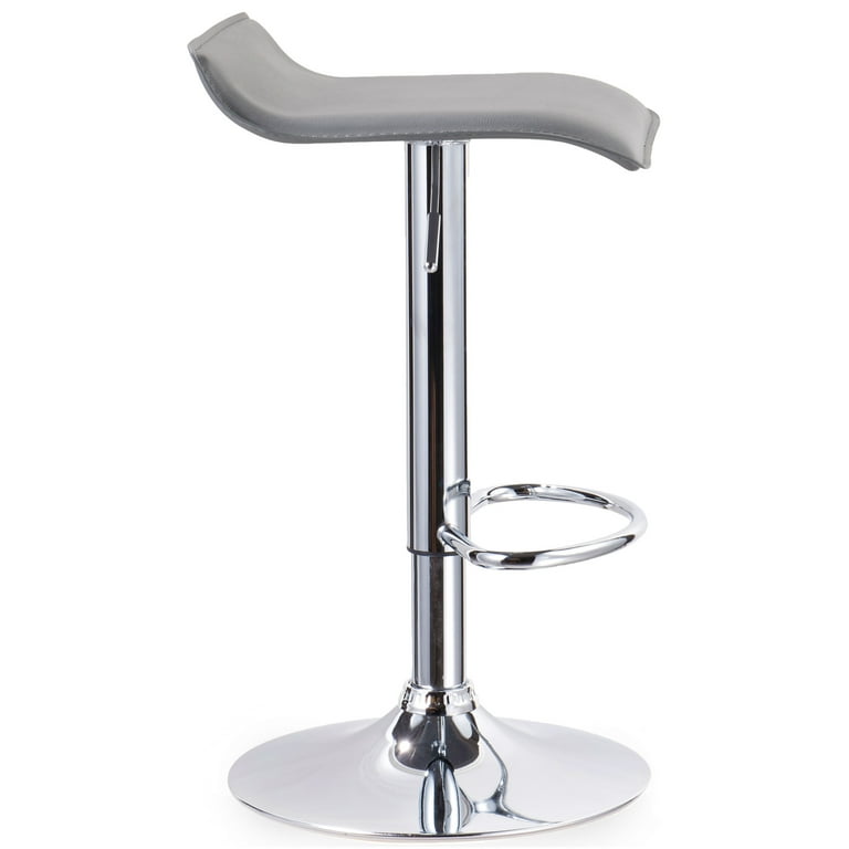 Leick Home 10042GR Adjustable Swivel Stool with Chrome Base, Set