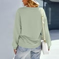 thumbnail image 6 of VISALY Pullover Crewneck Sweatshirt Tunic Sweatshirt Casual Oversized Sweatshirt Long Sleeve Preppy Sweatshirts Fall Pullover Sweaters Comfy Tops Winter Sweatshirts Basic Sweatshirt Light Green M, 6 of 6