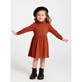 thumbnail image 5 of Lanbubble Girls Long Sleeve Turtleneck Dress Soft Knitted A Line Fall Winter Dress 2-7 Years, 5 of 8