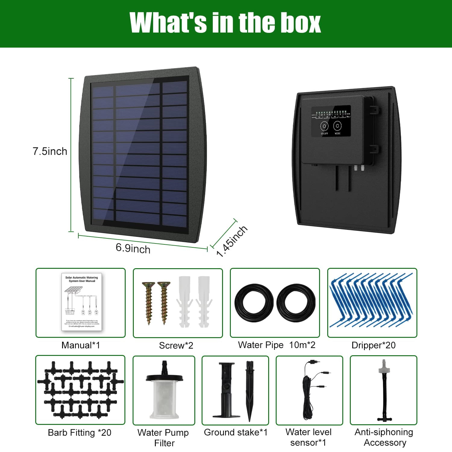 Solar Automatic Drip Irrigation Kit System Solar Powered Auto Easy DIY Watering Device Supported Pots Plants 6 Timing Modes
