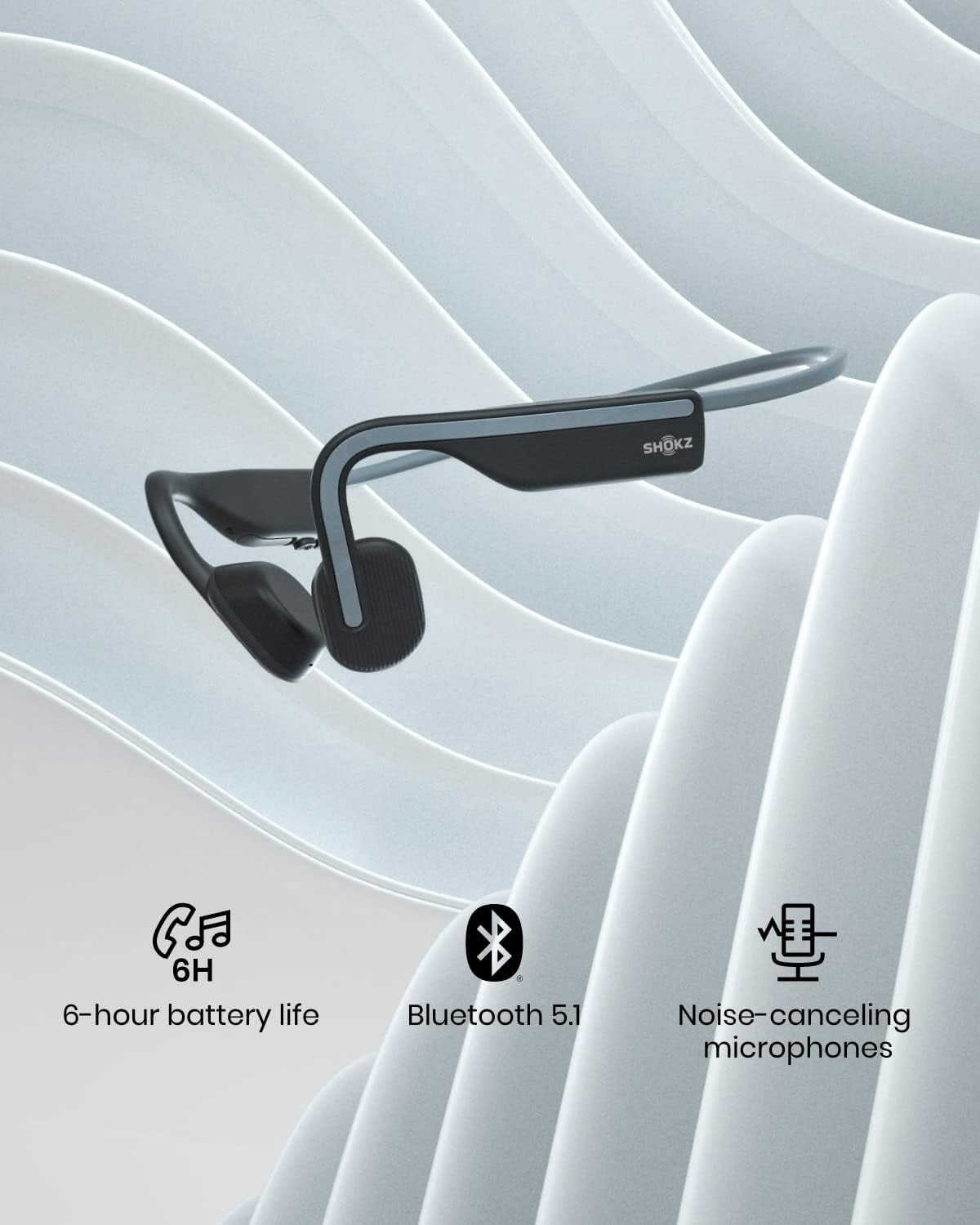 Restored Shokz OpenMove Bone Conduction Waterproof Bluetooth Headphones for Sports(Formerly Aeropex), Gray (Refurbished)