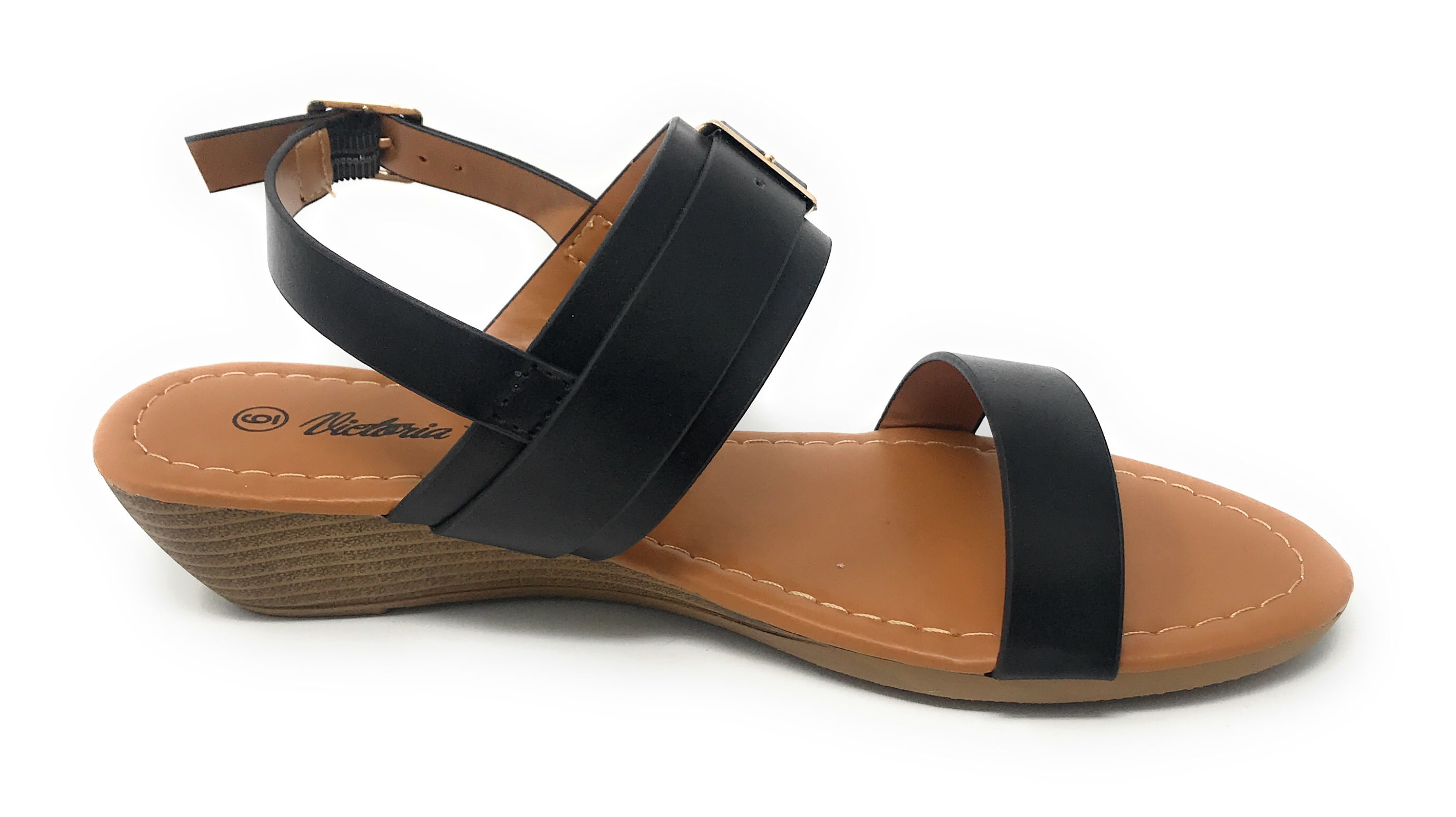 Victoria K Women's Wedge Buckle sandal