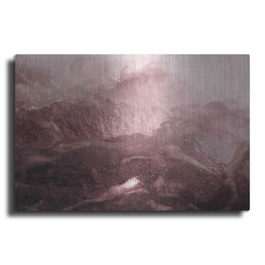 Luxe Metal Art 'Pink Motion' by Design Fabrikken, Metal Wall Art, 16"x12"