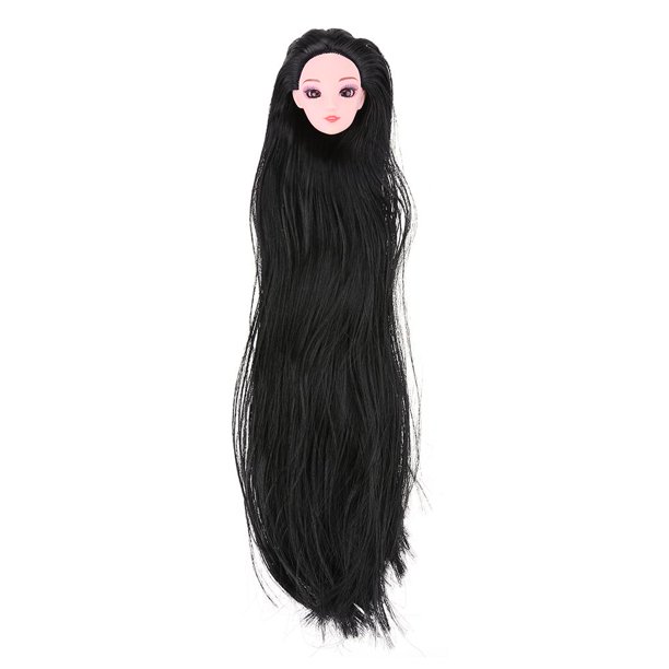 Peluca larga de plástico, accesorios para cabeza de muñeca, ojos 3D, pastel, muñeca, molde para hornear (A) JShteea El nuevo
