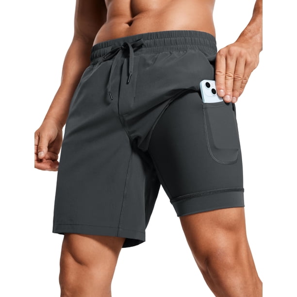 Shorts para correr de hombre CRZ YOGA 7" de secado rápido con bolsillos