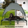 thumbnail image 6 of ZXNYH Outdoor Elevated Dog Bed with Removable Canopy, 48" XLarge Cooling Raised Pet Cot for Outdoor Camping, Waterproof Canopy, Durable Oxford Fabric, Portable Pet Bed (Large Gray), 6 of 6