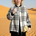 thumbnail image 6 of Winter clothing for women Plus Size Plaid And Striped Mid Length Long Sleeve Pocket Zip Coat For Comfortable Everyday Wear, 6 of 8