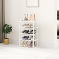 thumbnail image 2 of Estante para zapatos para clóset y entrada, organizador de estantes, soporte apilable, estante de zapatos de tela no tejida (blanco), 2 of 4