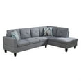 thumbnail image 2 of Hommoo Linen Living Room Furniture Sets, 4-Seat L-Shape Sectional Couch Sofa, Grey(No Ottoman), 2 of 6