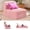 Pink-32" Depth,Purple Pillow, variant on Jakoola Folding Sofa Bed - Convertible Floor Couch with High-Density Foam and Comfortable Corduroy Cover, Portable Chai, Beige