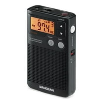 Sangean DT-200X Battery LCD Display Pocket-Size Portable AM/FM Radios, Black