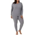 thumbnail image 4 of Fit for Me by Fruit of the Loom Women's Plus Size Waffle Thermal Underwear Crew Top, 4 of 5