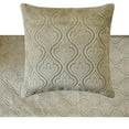thumbnail image 2 of The HomeCentric King / Queen / Twin Pearl Beige Decorative Bed Runner CA King 86"x18" Bed Runner WITH Two Pillow Cover, Cut Velvet Bed Scarf on Velvet fabric - Plush Reverie, 2 of 8