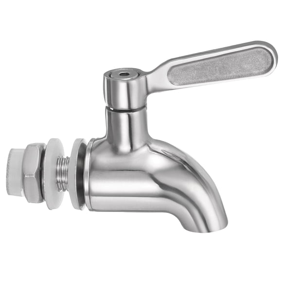 Unique Bargains Beverage Dispenser Replacement Spout, 1Set Stainless Steel Water Dispenser Spigot Replacement Faucet (12x11mm, Silver)