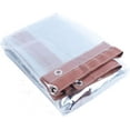 thumbnail image 3 of Anqidi Commercial Grade Waterproof Awning, Clear PVC Rainproof Tarpaulin, 0.5mm Thick Canopy Tarps Brown (8'*8'), 3 of 12