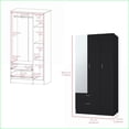 thumbnail image 2 of Armoire Haddam Modern Bedroom Storage | Black | Engineered Wood, 2 of 7