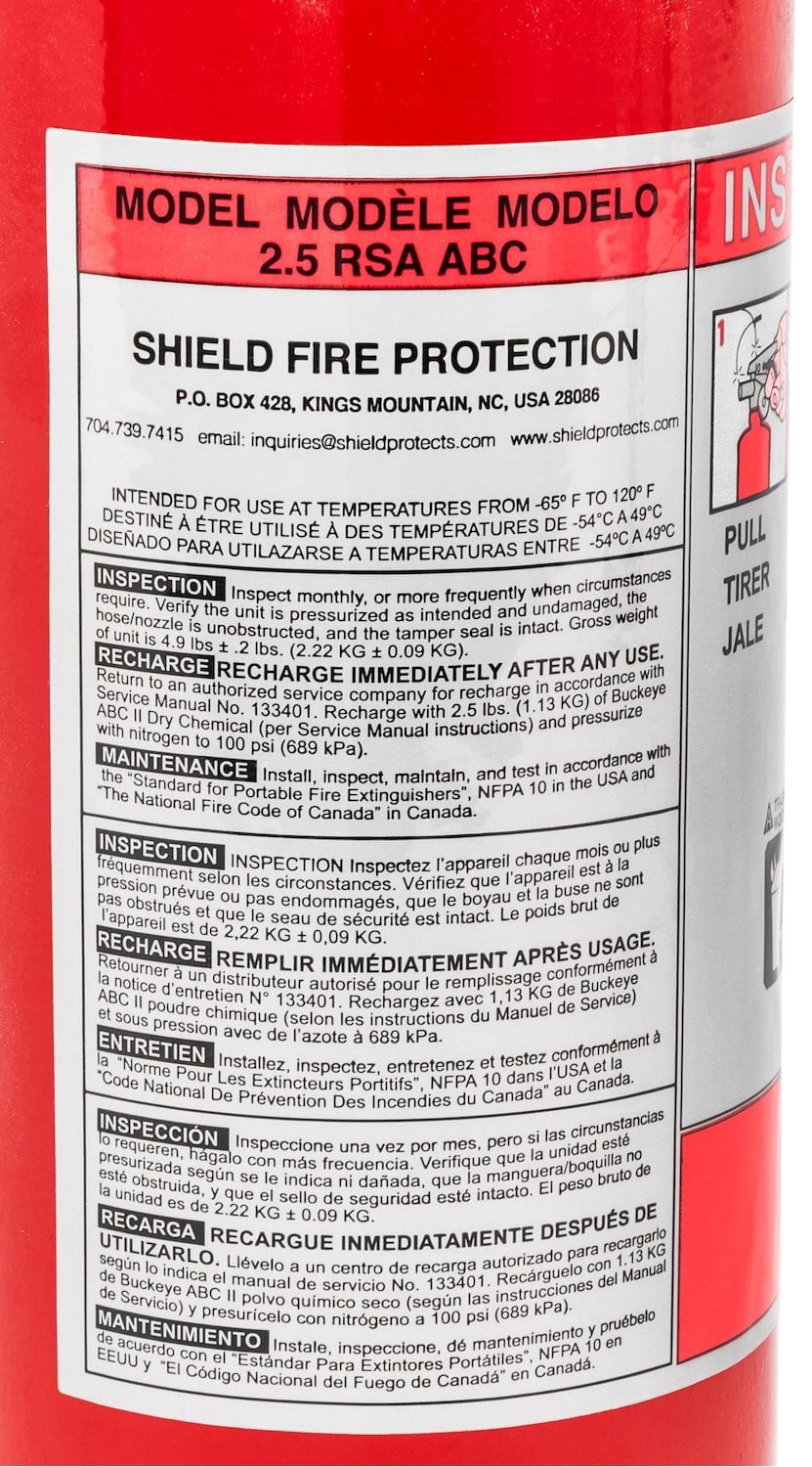 JEGS Dry Chemical Fire Extinguisher 2.5 lb Red Bottle