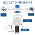 thumbnail image 3 of Novelty Lights 25 Feet G50 LED Patio String Lights with 25 Bulbs, Warm White, Weather Resistant and Shatterproof Replaceable Plastic Globe Bulbs, Brown Wire, 3 of 8