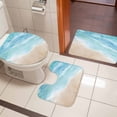 thumbnail image 5 of Summer Beaches Bathroom Rugs Set Gradient Blue Ocean Casual Sea Coastal Non Slip Absorbent Soft Bath Mats 3 Piece Set with Bathroom Rug, U-Shaped Floor Mat, Toilet Seat Cover Small Size, 5 of 9