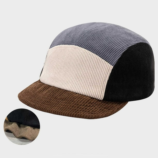 Gorra de béisbol unisex de pana, color liso, ajustable, con protección solar, de poliéster, para hombre y mujer.