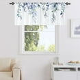 thumbnail image 5 of Farmhouse Eucalyptus Blue Green Leaves Curtain Toppers Valance for Window Treatments Floral Botanical Rod Pocket Kitchen Window Drapes for Bathroom Bedroom Living Room 1 Panel (52x18 Inch), 5 of 6