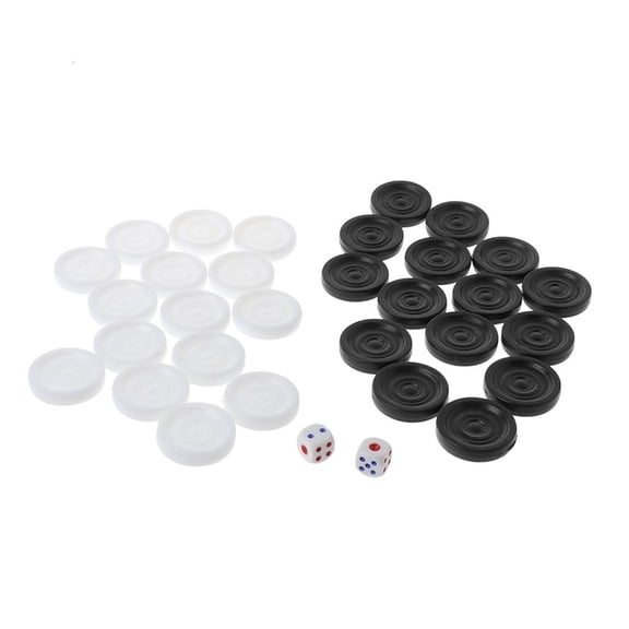 Lerpwige Plastic Black White Backgammon Checkers Pieces Checkers Staunton Style Chesses