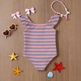 thumbnail image 6 of Abcomgle 3t Swimsuit Girls Ruffled Stretchy One Piece Girls Swimsuit Cute Striped Bathing Suits for Girls, 6 of 7