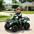 thumbnail image 6 of 24V Kids Ride On ATV Toy, Electric 4 Wheeler Ride on Car for Toddlers Ages 2-4, Dual 55W Motors, 3.11 MPH Max Speed, Bluetooth Music, LED Lights, Spring Suspension, Storage Racks, Green, 6 of 8